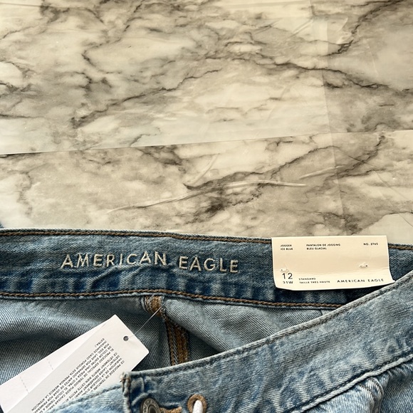 New! American Eagle Outfitters Jogger 12 Regular Super High Rise Ice Blue - Picture 11 of 14